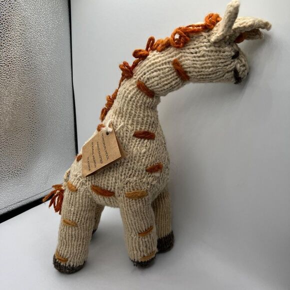 NWT Home spun Giraffe Wool Hand Knitted Rural Women in Kenya Collectors - Picture 1 of 13